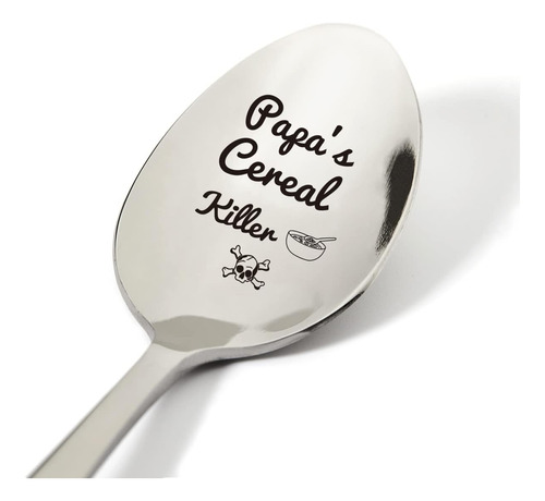 Papa Gift Ideas, Papas Cereal Killer Cuchara Grabada Acero I