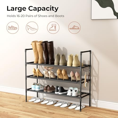 Zapatero Apilable De 3 Niveles Para 16-20 Pares