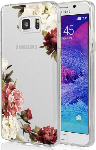 Funda Para Samsung Galaxy Note 5, Flores/flexible/resiste...