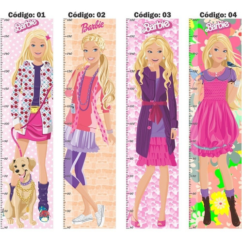 Adesivo Régua Do Crescimento Barbie Para Quarto De Menina