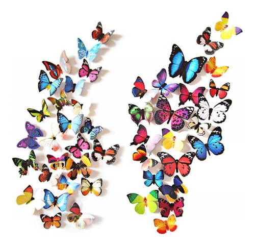 80 Pegatinas De Pared De Mariposas, Pegatinas De Decoración 