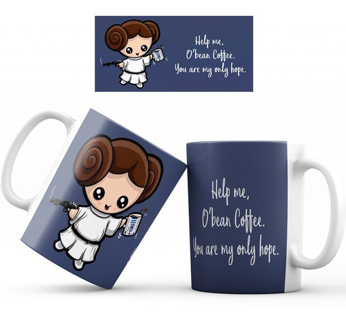 Mug Pocillo Princesa Leia Star Wars/guerra De Las Galaxias