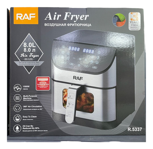 Freidora De Aire Air Fryer Raf De 8l Color Negro 220v