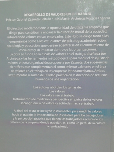 Desarrollo De Valores En El Trabajo/ Héctor Gabriel Zazueta (Usado)