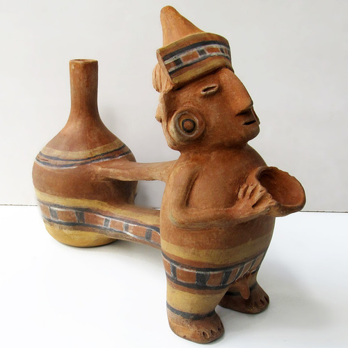 Vasija Silbadora Cerámica Precolombina Peru Inca Mamakolla