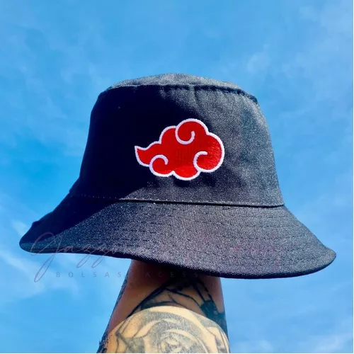 Chapéu Bucket Hat Naruto Akatsuki Nuvem Vermelha - Rosa