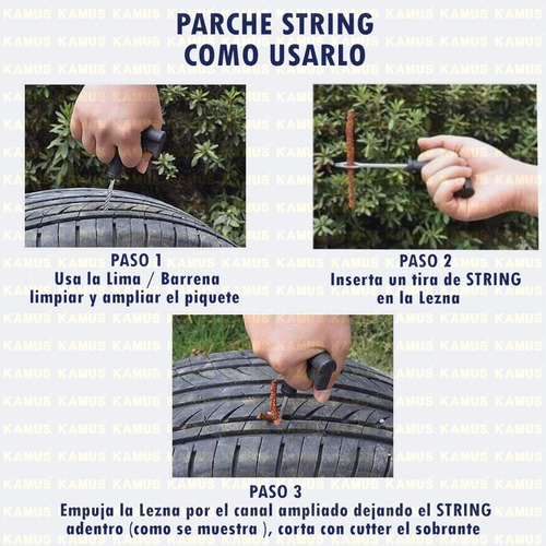 Lezna Metalica P Parchado String Reparación Llantas Facil
