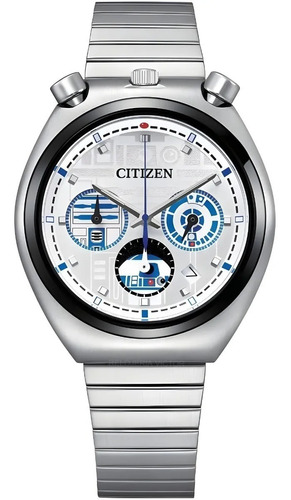 Citizen An3666-51a Tsuno Chrono Star Wars R2d2 Color de la correa Plata Color del bisel Plata Color del fondo Blanco