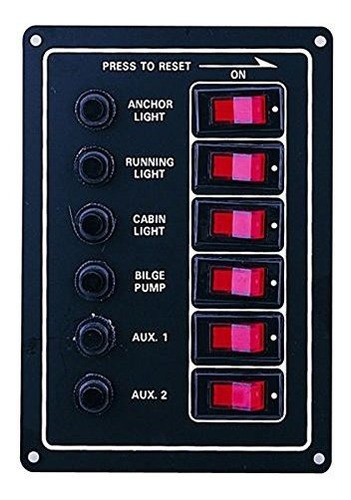 Panel Interruptor Pactrade Marina 6 Gang, Con Interruptor Il