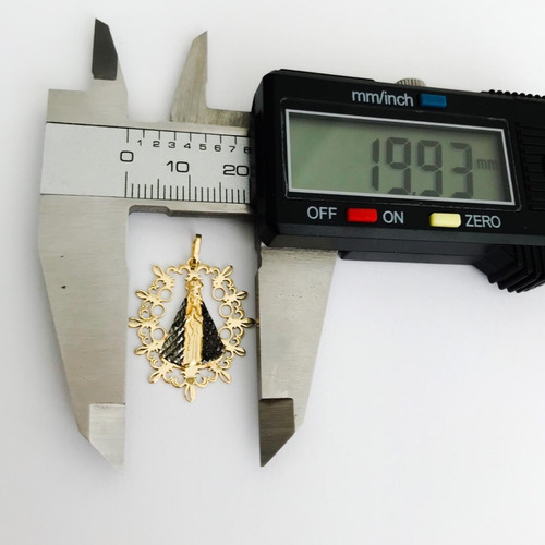 Imagem 6 de 7 de Pingente Nossa Sra Aparecida Ouro 18k Borda Linda 12xs/juros