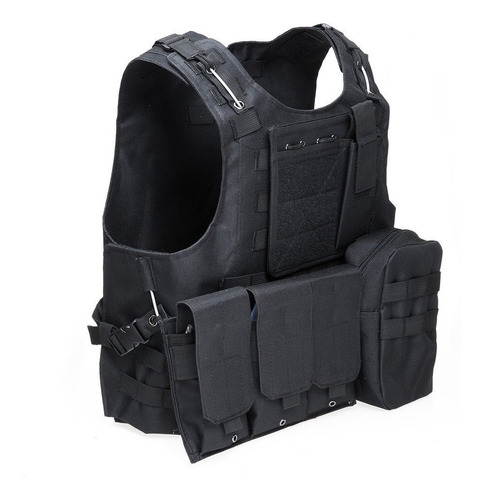 Chaleco Tactico Militar Replica Airsoft Negro Fsbe 2 