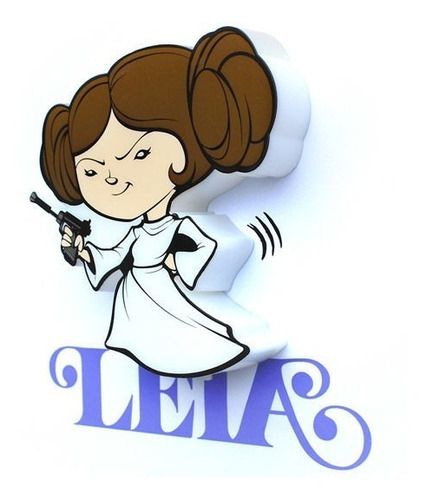 Lampara Mural 3d Mini Princesa Leia Star Wars