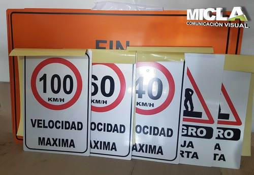 Cartel Velocidad Máxima 20 En Vinilo Reflectivos Chapa N° 16