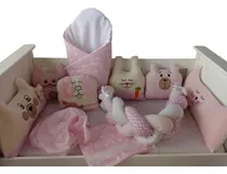 Comprar Animalitos Set Cuna: Chichonera Acolchado Trenza Sabanas Animalitos Rosa