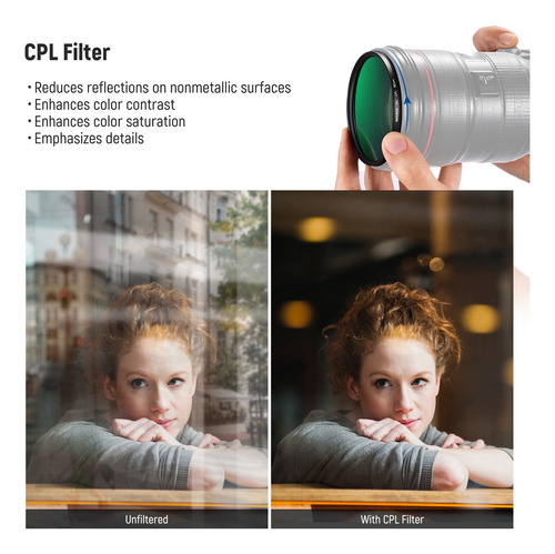 Kit De Filtros De Lentes Neewer Uv, Cpl Y Nd4 De 82 Mm Con B