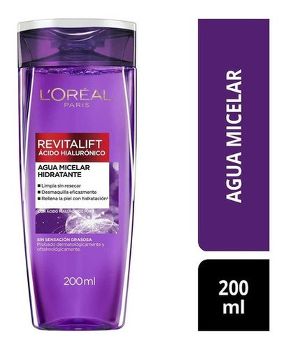Agua Micelar L'oreal París Revitalift Hialurónico X 200 Ml