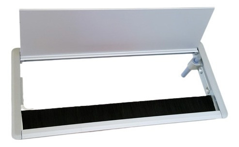 Imagen 3 de 10 de Pasacable Escritorio Rectangular Brz Aluminio 30x13cm Acero