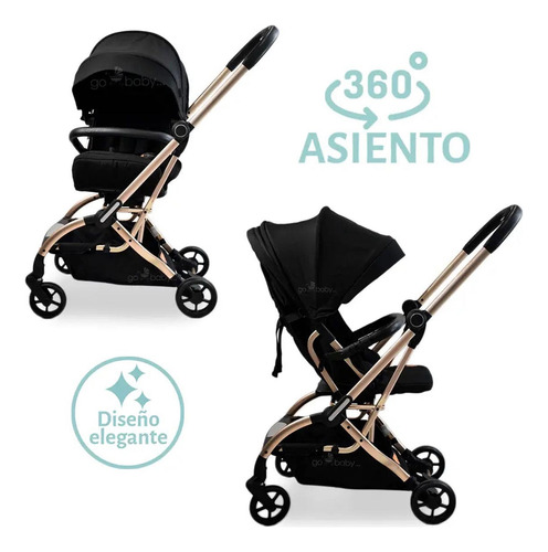 Carriola Travel System Confety Galactus Genesis Portabeb 360 Negro Dorado