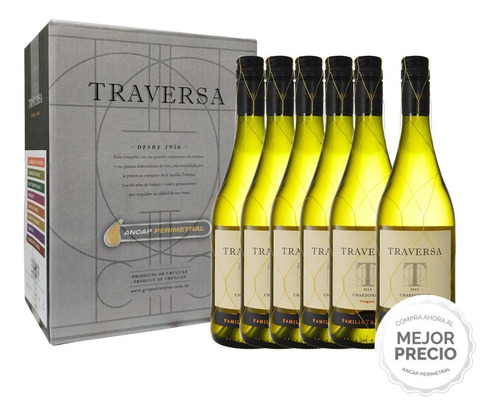 Vino Blanco Traversa Chardonnay 750 Ml Caja 6 Unidades