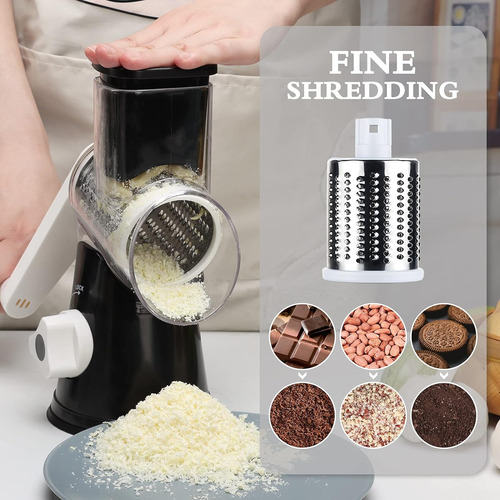 Rallador De Queso Manual Con 3 Cuchillas Inoxidable