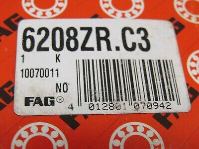 Fag 6208-zr C3 40mm X 80mm X 18mm Bearing With 1 Metal S Jje