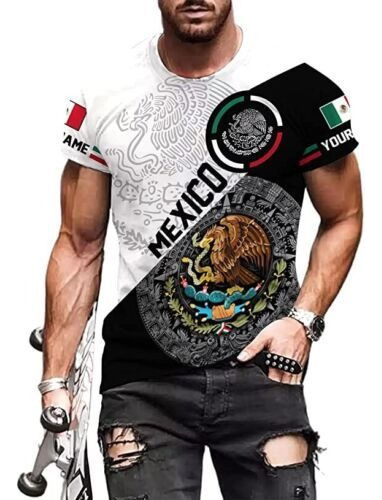 Playera Mexicana Con Nombre Personalizado For Hombre Tl44