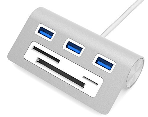 Sabrent Premium 3 Puertos Usb De Aluminio 30 Hub Con Lector 