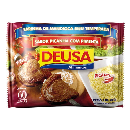 20 Pacotes Farinha De Mandioca Temp. Biju Picanha C/ Pimenta