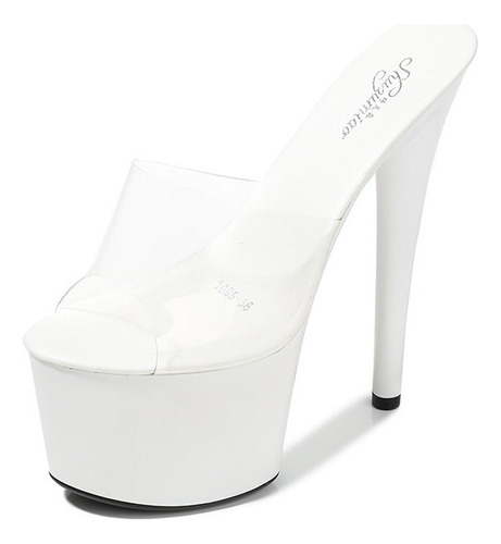 Tacones Ultra Altos Plataforma Stiletto Impermeable De 17cm