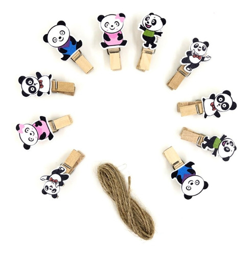 Mini Palillos Diseño Osito Panda X 10 Un  - Universo Mágico