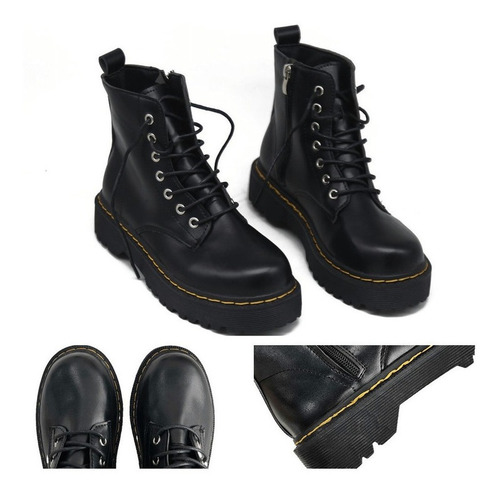 Imagen 2 de 5 de Botas Martin Negras Tacón Chunky