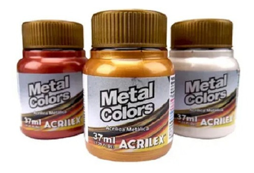 Tinta Metal Colors Acrílica Metálica 37ml - Acrilex