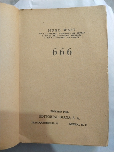 666 Hugo Wast (Usado)