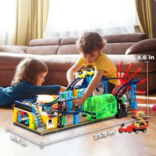 Juego De Bloques De Construcción De Montaña Rusa, Compatible