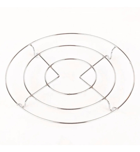 Posa Pava Metal Cromado Rejilla Circular Apoya Fuente Cocina