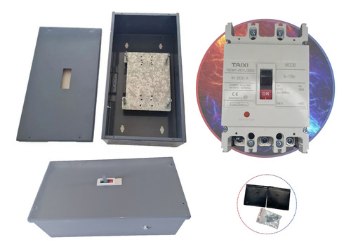 Gabinete + Interruptor 200 Amper Caja Moldeada 3 Polos Termo