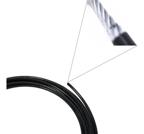 Cable De Acero 1/8-3/16 C/forro Nylon Negro Gimnasio - (30m)