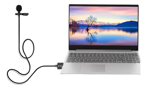 ~ Micrófono De Solapa Usb De 1,5 M Para Pc Y Computadora