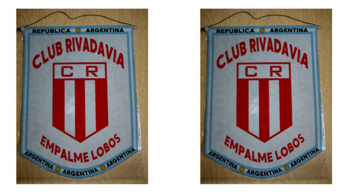 Banderin Grande 40cm Club Rivadavia Empalme Lobos