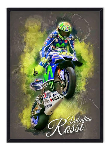 Cuadro Enmarcado - Póster Valentino Rossi - Moto Gp