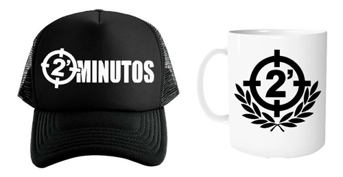 Gorra Black Unisex Y Taza 11oz 2 Minutos Punk Rock