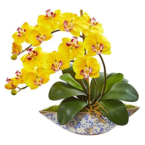 Florero Artificial Phalaenopsis Orchid Arreglos De Seda...