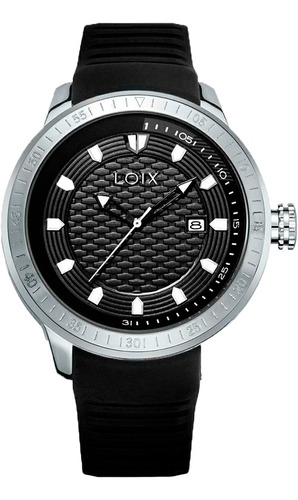 Reloj Hombre Loix L2109-4 Negro Con Plateado, Tablero Negro