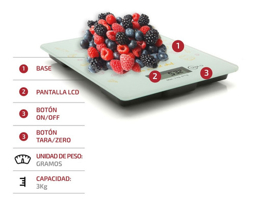 Imagen 4 de 7 de Balanza Electronica Digital De Cocina Alta Precision 1g 3 Kg