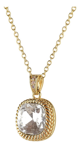Collar Mujer Oro 14k Plata Zirconia, Mamá Luckyly Color Dorado