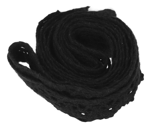 Fita De Renda Artesanal, Fio De Algodão, 20 Jardas, Preto, D