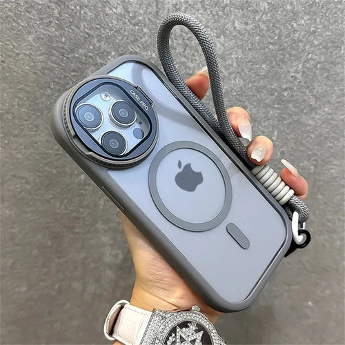 'capa Para iPhone Magsafe Com Protetor De Câmera E Alças