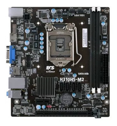 Ecs H310ch5-m2 Tarjeta Madre 2ddr4 Pcie Gigalan Hdmi Vga Soc