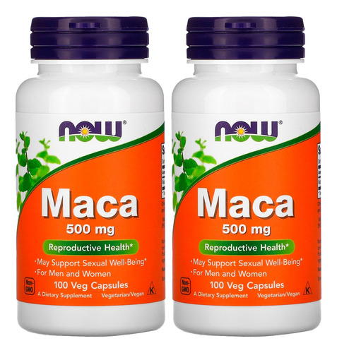 Maca Peruana 500mg Now Foods 100veg Caps 2un Sabor Sem sabor