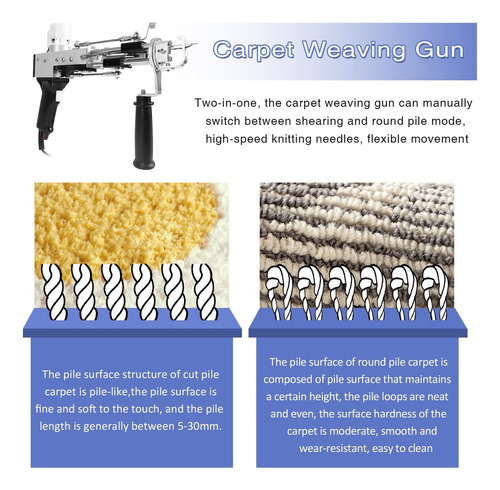 Tufting Gun 2 En 1,pistola De Alfombra Eléctrica For Tejer